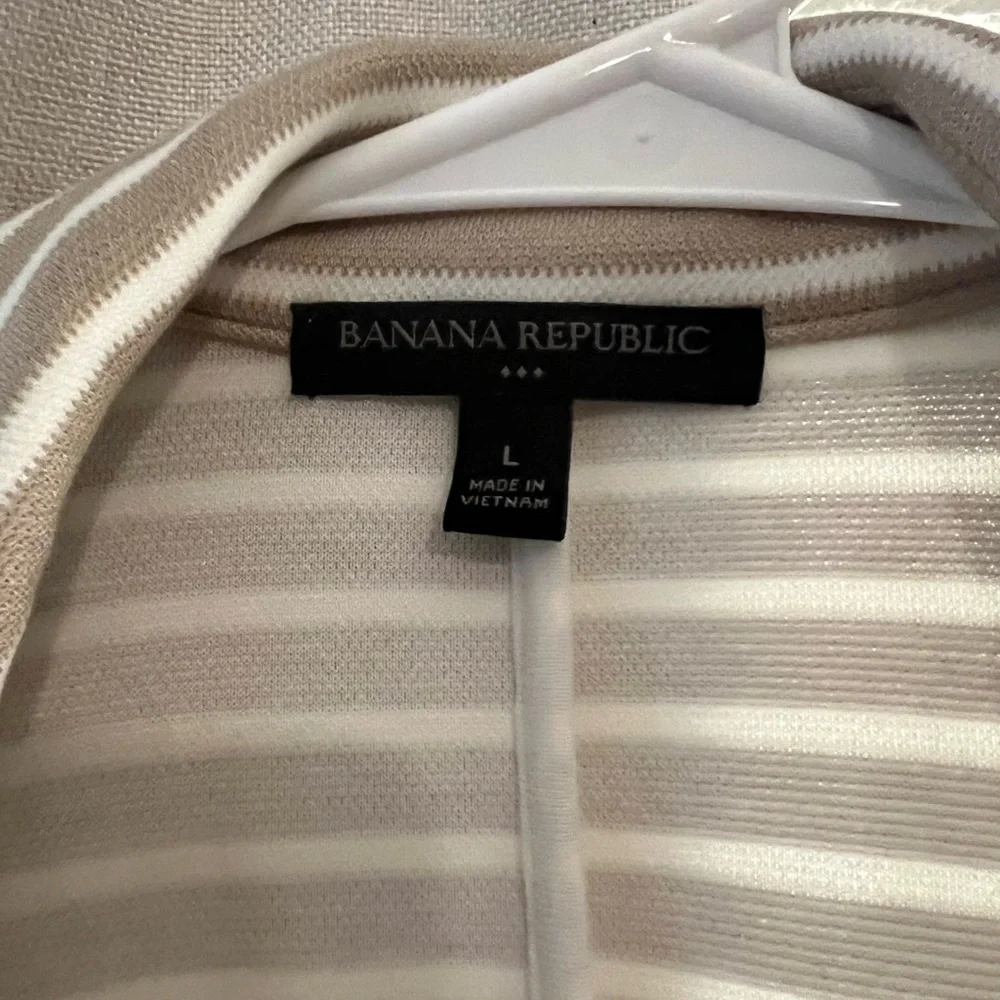 Banana Republic Factory Striped Double-Breasted Women's Knit Blazer L